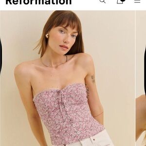 Reformation Dalia Top Pink - Size 10